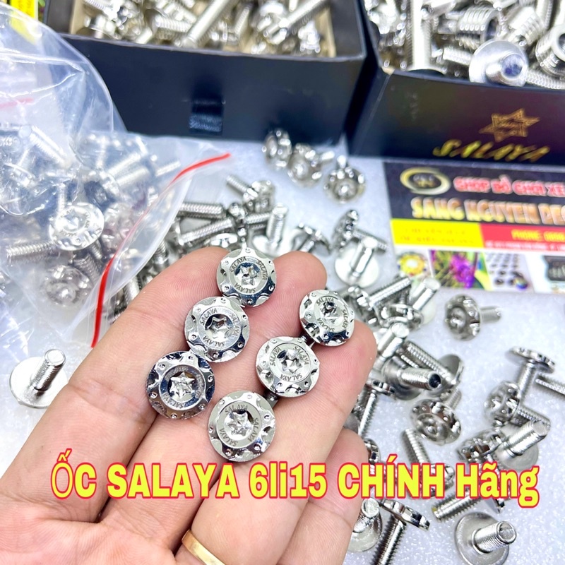 Ốc inox 304 áo salaya 6li15 Chính Hãng gắn nhiều vị trí trên xe máy
