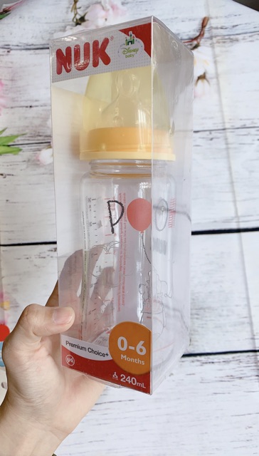 Bình sữa NUK Premium Choice+ thủy tinh 240ml núm ti S1 - M