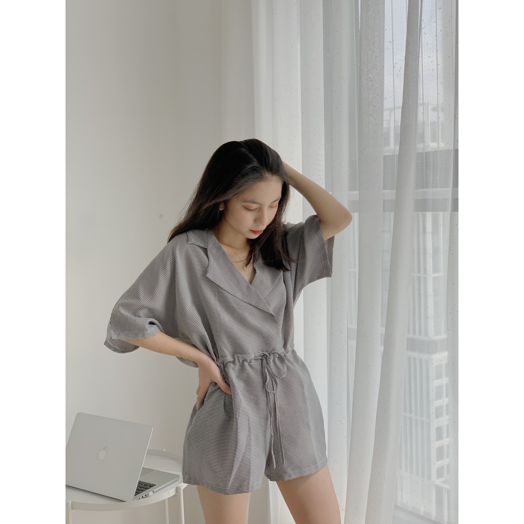 Jump quần shorts kẻ caro nhỏ TKV42 LOLLIE STUDIO