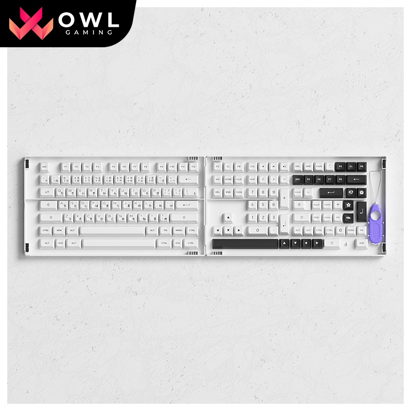 [Mã 151ELSALE hoàn 7% đơn 300K] Set keycap AKKO Black on White BoW (PBT Double-Shot/ASA profile/158 nút)