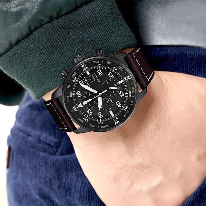 Đồng hồ nam Citizen Eco-Drive Aviator Chronograph Men’s Watch CA0695-09E tặng đồng hồ thông minh trẻ em