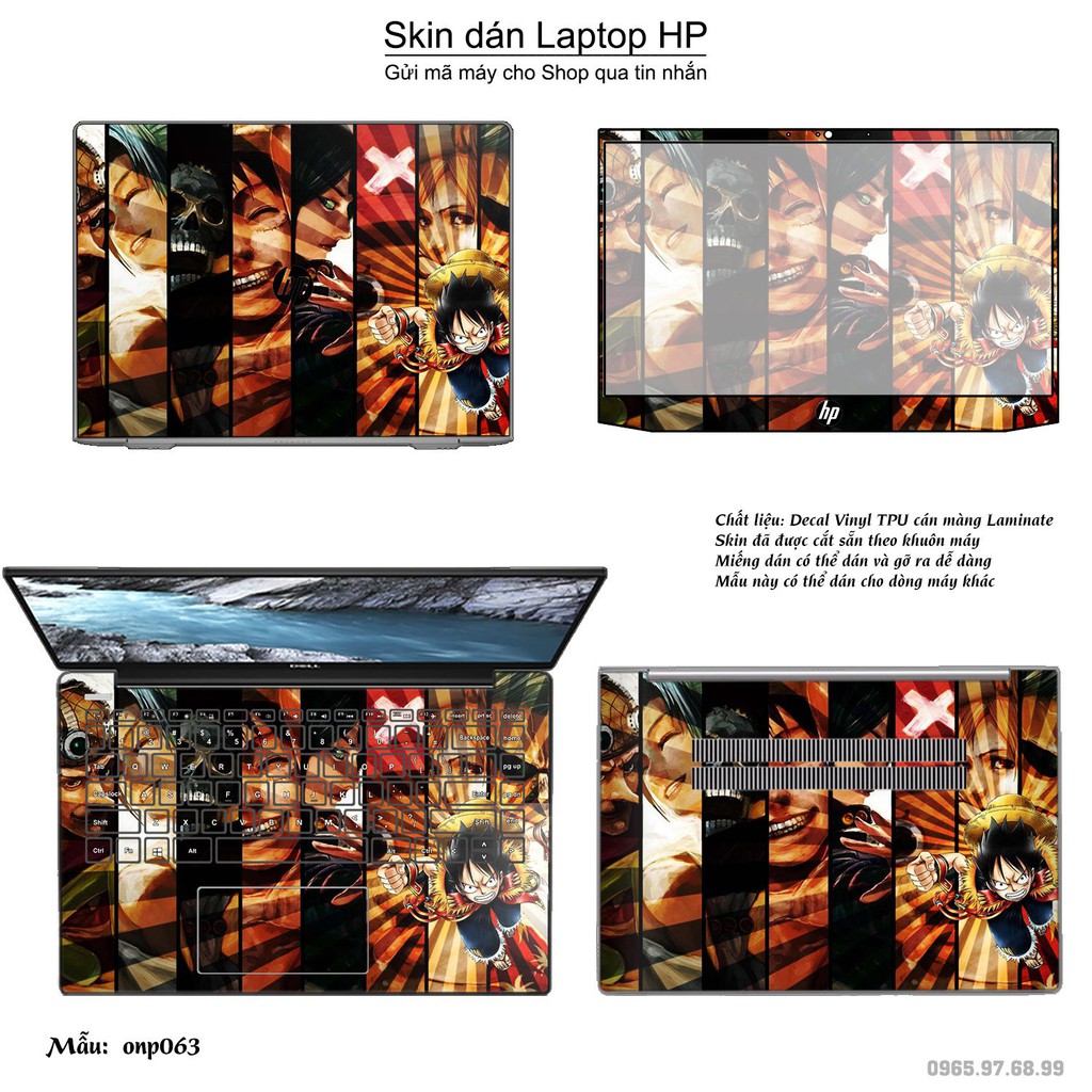 Skin dán Laptop HP in hình One Piece _nhiều mẫu 4 (inbox mã máy cho Shop)