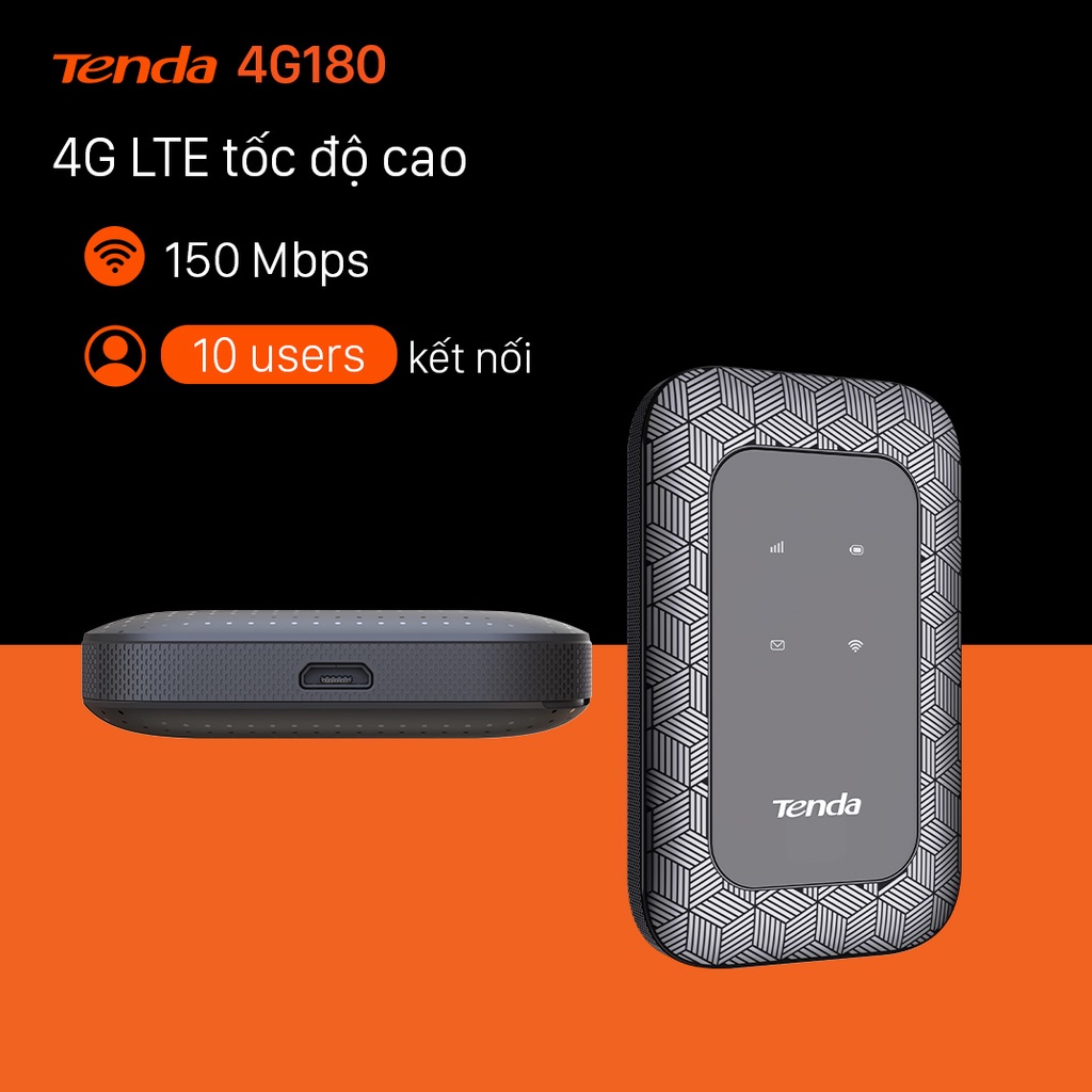 Tenda Bộ phát Wifi di động 4G LTE 4G180 - Hãng phân phối chính thức
