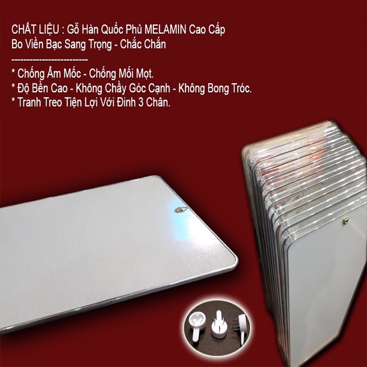 Tranh tráng gương tứ quý/gỗ MDF Hàn Quốc GP