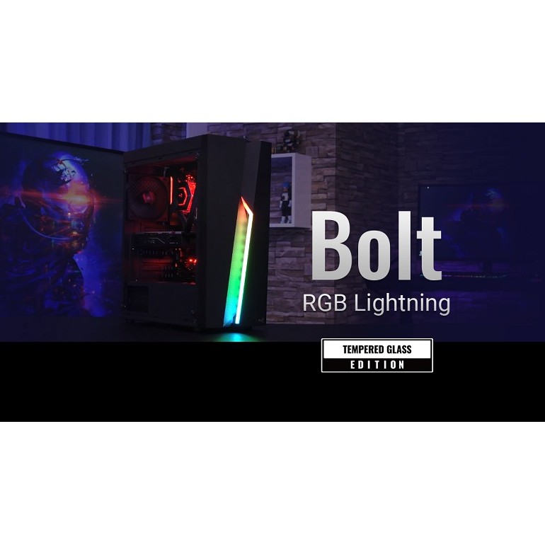CASE AEROCOOL BOLT - KÍNH CƯỜNG LỰC - LED RGB
