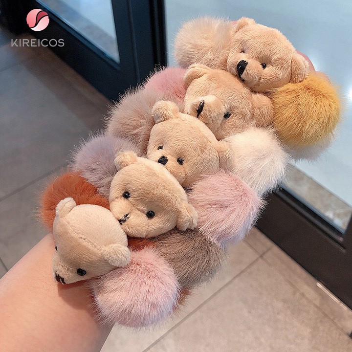 [Mã FAMARAL1 giảm 10K đơn 50K]FREESHIP TOÀN QUỐC 50K – Cột Tóc Lông Xù Cao Cấp Đính Gấu Siêu Cute