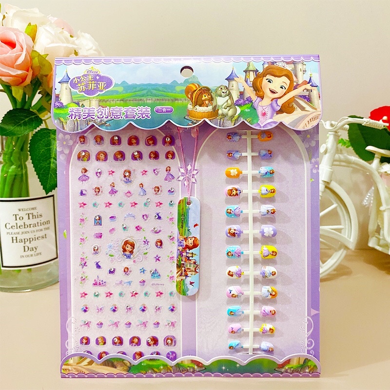 Sét 24 miếng dán móng tay và sticker trang trí móng cho bé