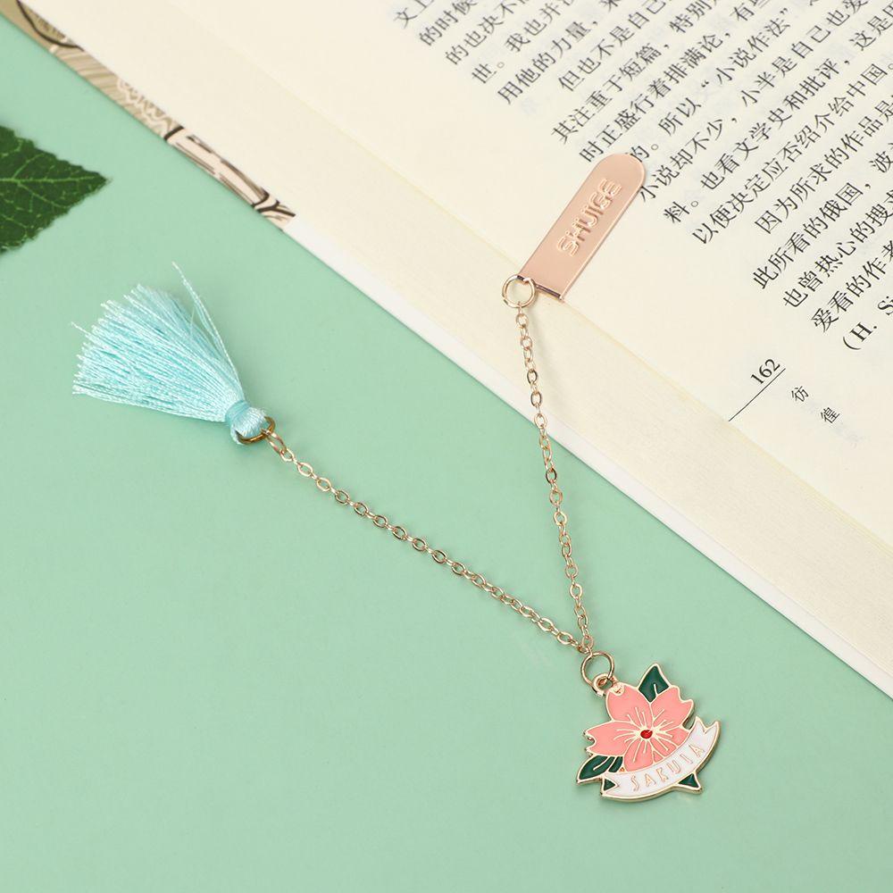 CHOOKEY Bookmark Kim Loại Hình Hoa Anh Đào