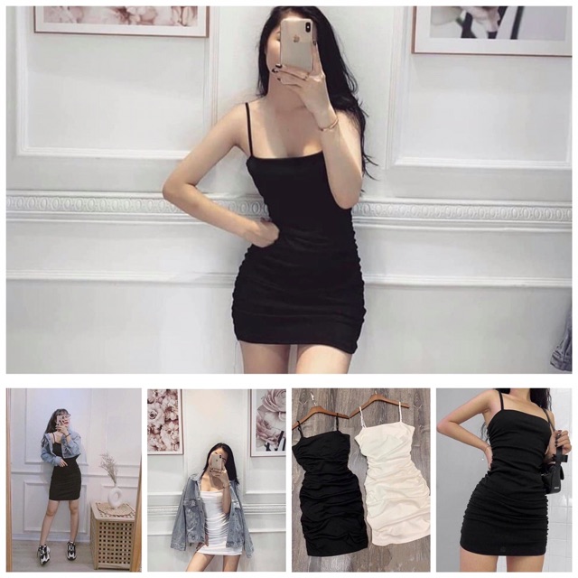 Đầm Body 2 Dây Nhún Sườn Sexy - Hàng Bỏ Shop Loại I | BigBuy360 - bigbuy360.vn