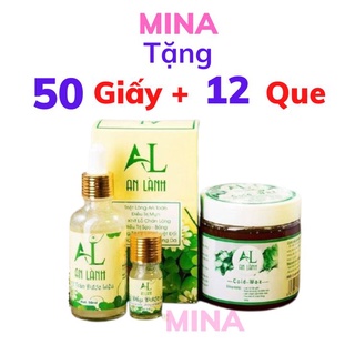 Combo Triệt Lông Vinh Viễn An Lành Gồm 1 Hủ Wax,1 Mỡ Trăn,1 Tinh Dầu Dược Liệu,1 Sét Giấy 50 Tờ Và 2 Que Lấy Gel