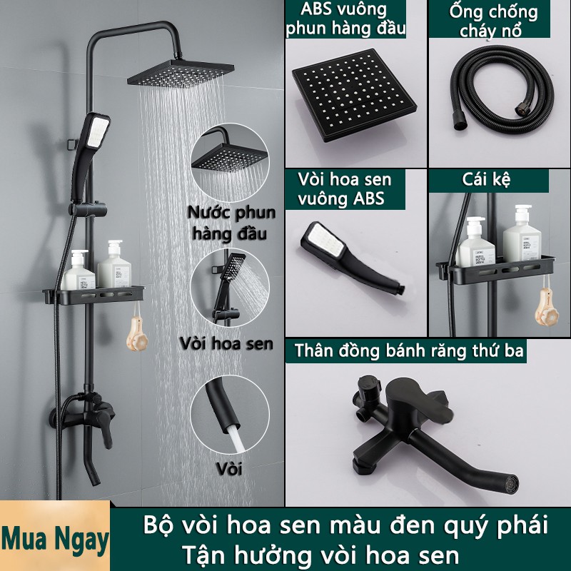 Vòi Sen Tắm Đứng Hàn Quốc, Bộ vòi sen 3 trong 1 loại van xoáy chất liệu đồng đúc ,Thiết kế trang trọng bền kiểu nhà tắm