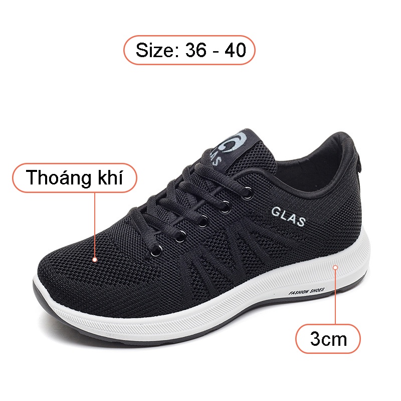Giày Thể Thao Nữ Sneaker Tập Gym Đi Bộ Thể Dục Thoáng Khí - GL12