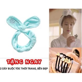 Băng đô rửa mặt, make up tiện dụng + Tặng 2 dây buộc tóc bên đẹp