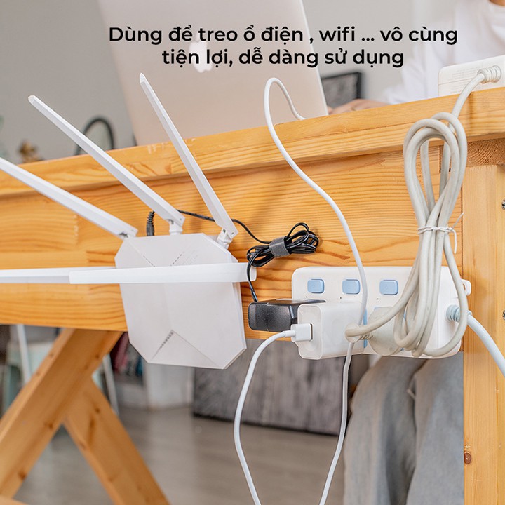 Bộ móc dán tường treo đồ, ổ điện, modem, tranh ảnh, miếng dán tường dự phòng thay thế khay giá kệ nhà tắm, nhà bếp