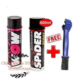 COMBO LUBE71: VỆ SINH SÊN WOW - BÔI TRƠN SÊN SPIDER TẶNG CỌ VỆ SINH