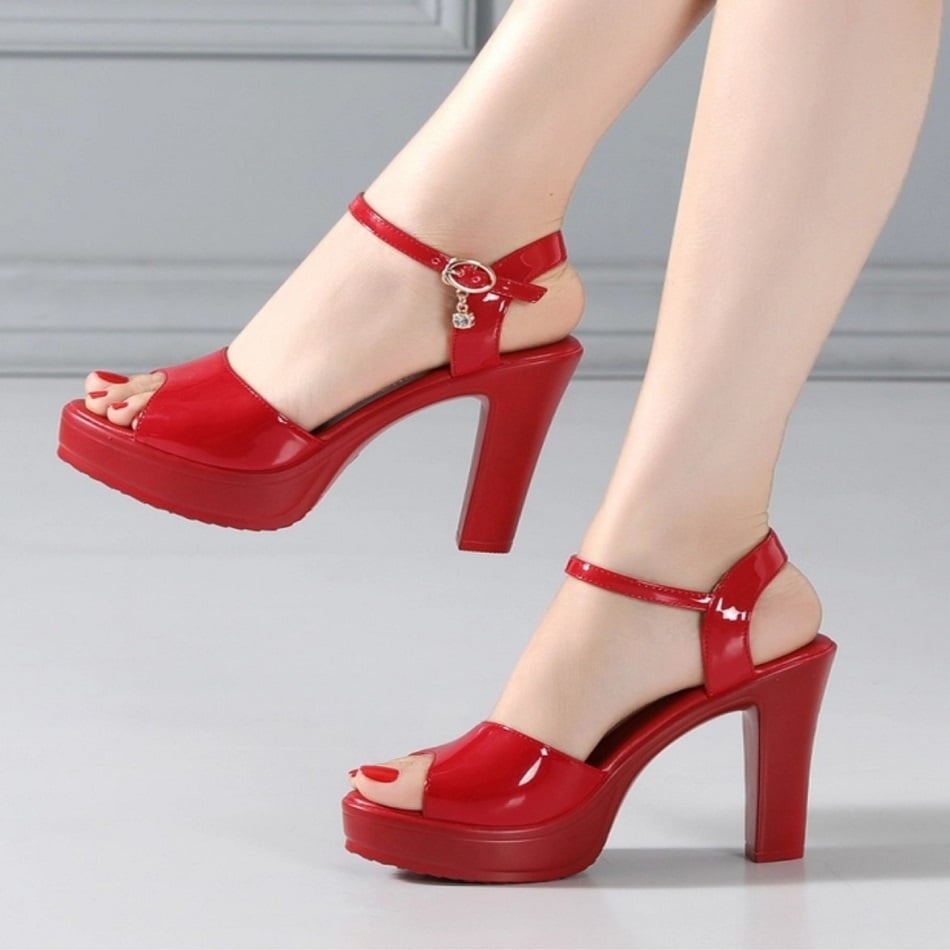 GIÀY SANDAL CAO GÓT ĐÚP QUAI NGANG CAO CẤP ĐẾ CAO 10CM✨✨✨
