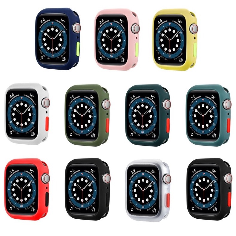 Ốp Silicone mềm nhám màu kẹo cho đồng hồ Apple 40MM 44MM 42MM 38MM iWatch Series SE 6 5 4 2