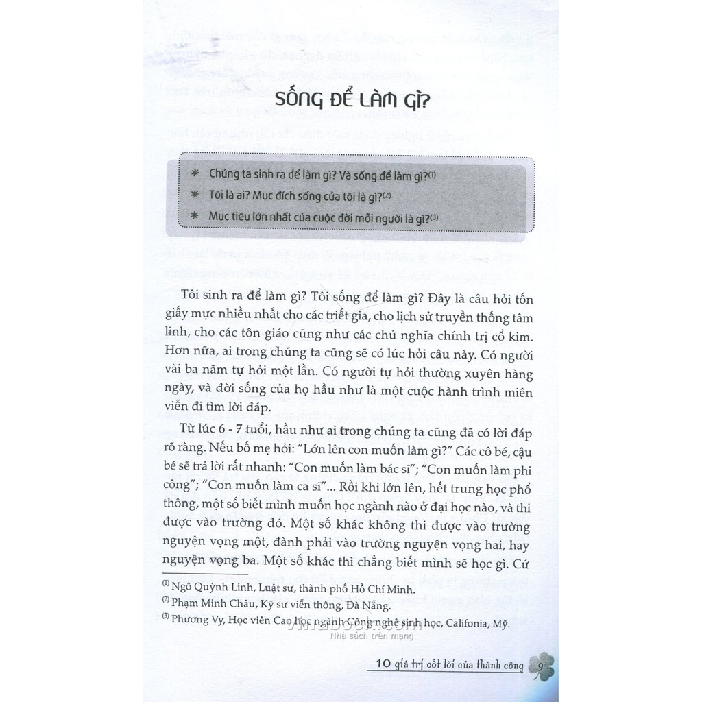 Sách-10 giá trị cốt lõi của thành công