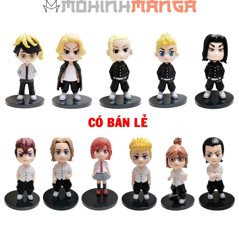 Mô hình figure 11 nhân vật Tokyo Revengers Manjiro Sano Takemichi Draken Hinata Tachibana Ken Ryuguji Keisuke Baji Sanzu