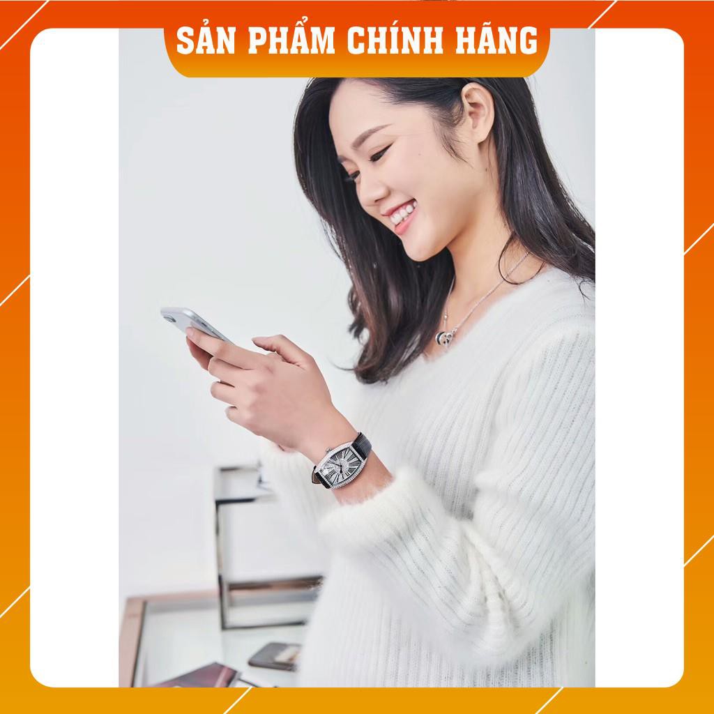 Đồng hồ nữ MobangTuo hàng chính hãng dây da mặt chữ nhật đính đá