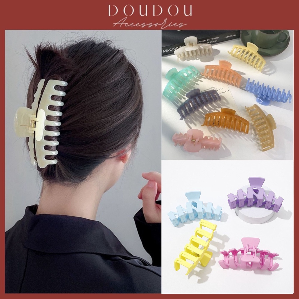 Phụ kiện kẹp tóc xinh Doudou Cặp tóc Kẹp càng cua Hàn Quốc size lớn 11.5cm tóc dày thời trang ZJ015