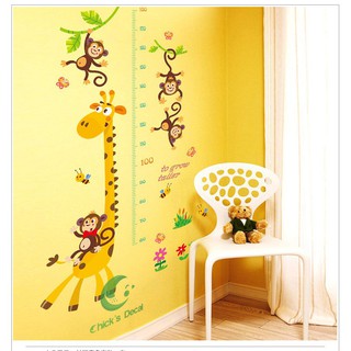 Decal dán tường hình thước đo chiều cao cho bé 01