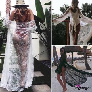 Áo khoác ngoài bikini phối ren phong cách Boho