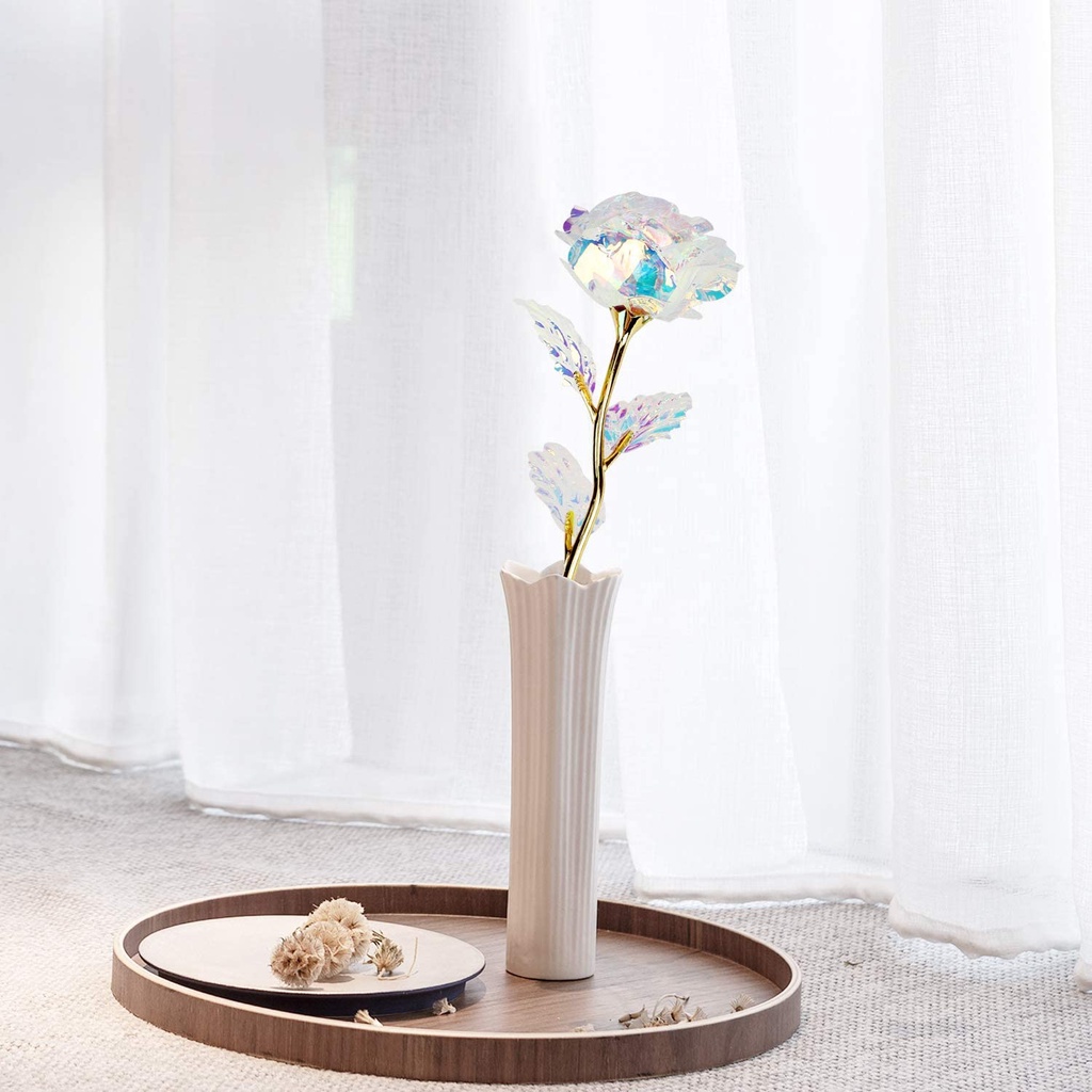 Hoa hồng giả lá vàng 24K có đèn led/không có đèn led độc đáo làm quà tặng