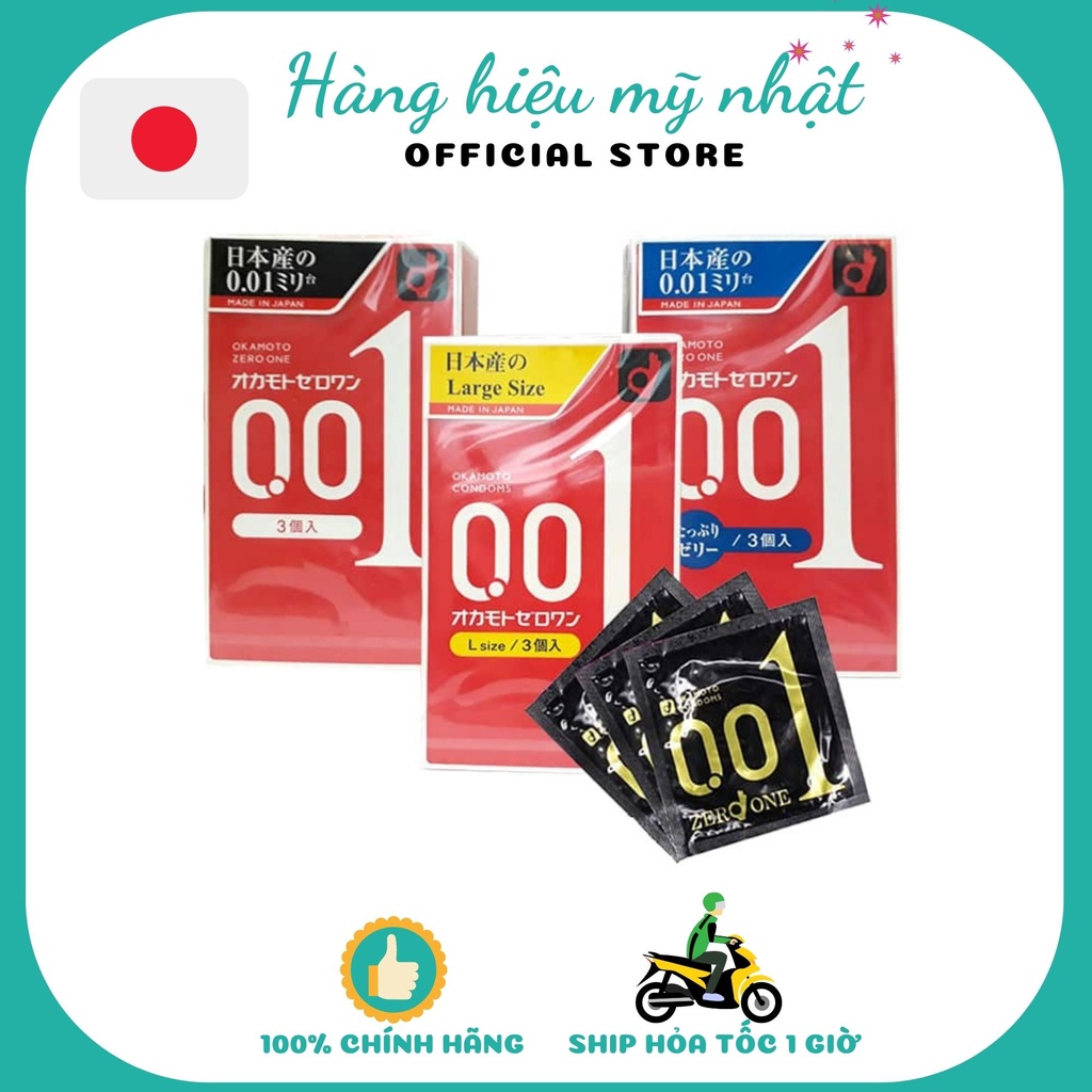 Bao cao su siêu mỏng Okamoto 0.01 Nhật Bản