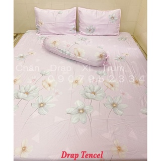BỘ DRAP VẢI TENCEL SIÊU MỀM MÁT 1m6x2m (inbox chọn mẫu)