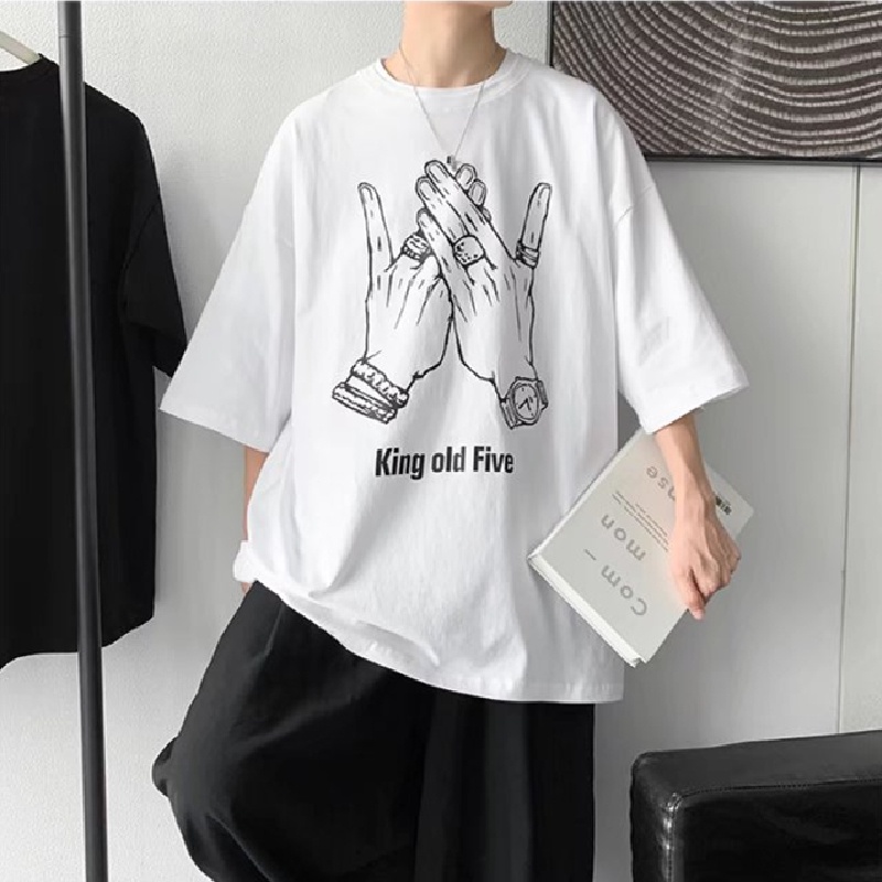 Áo Thun Tay Ngắn Dáng Rộng In Chữ Phong Cách Hip Hop Nhật Bản Thời Trang Cho Nam Size M-8XL