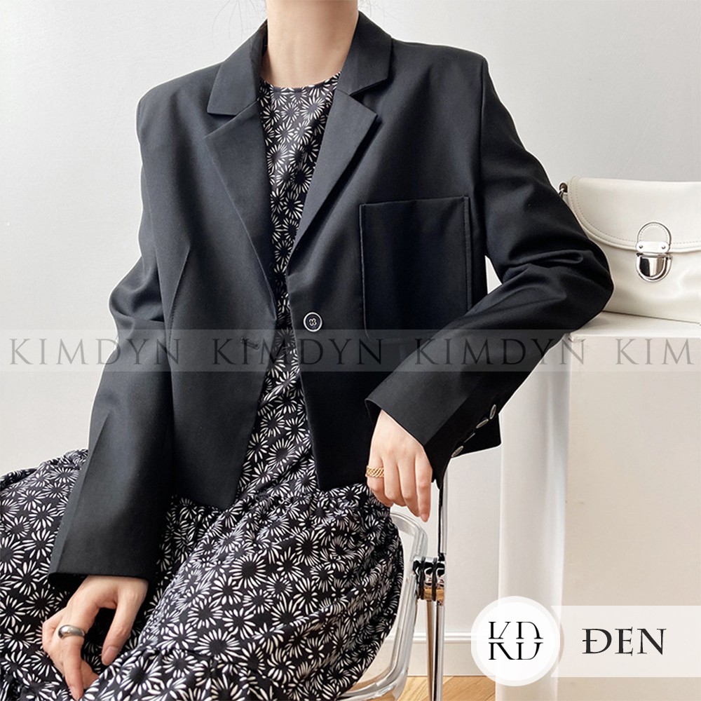 Áo blazer nữ áo vest ngắn form rộng cá tính KimDyn [KDBL07] | BigBuy360 - bigbuy360.vn