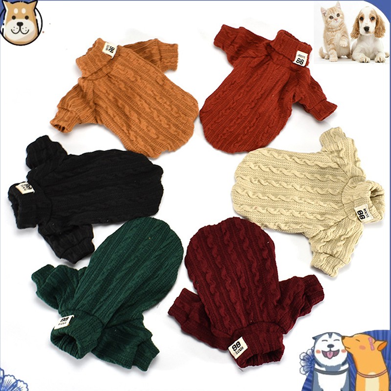 Áo Len Cổ Lọ Màu Trơn Thời Trang Mùa Thu Cho Thú Cưng Áo len ấm