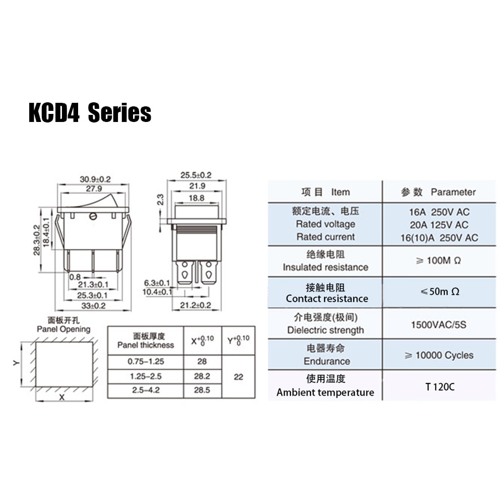 Công Tắc Bật / Tắt 3 Vị Trí 6 Pin 16a 250vac 250v Ac Kcd4