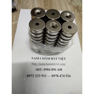 nam châm có lỗ bắt vít siêu mạnh 30x10 lỗ 6mm