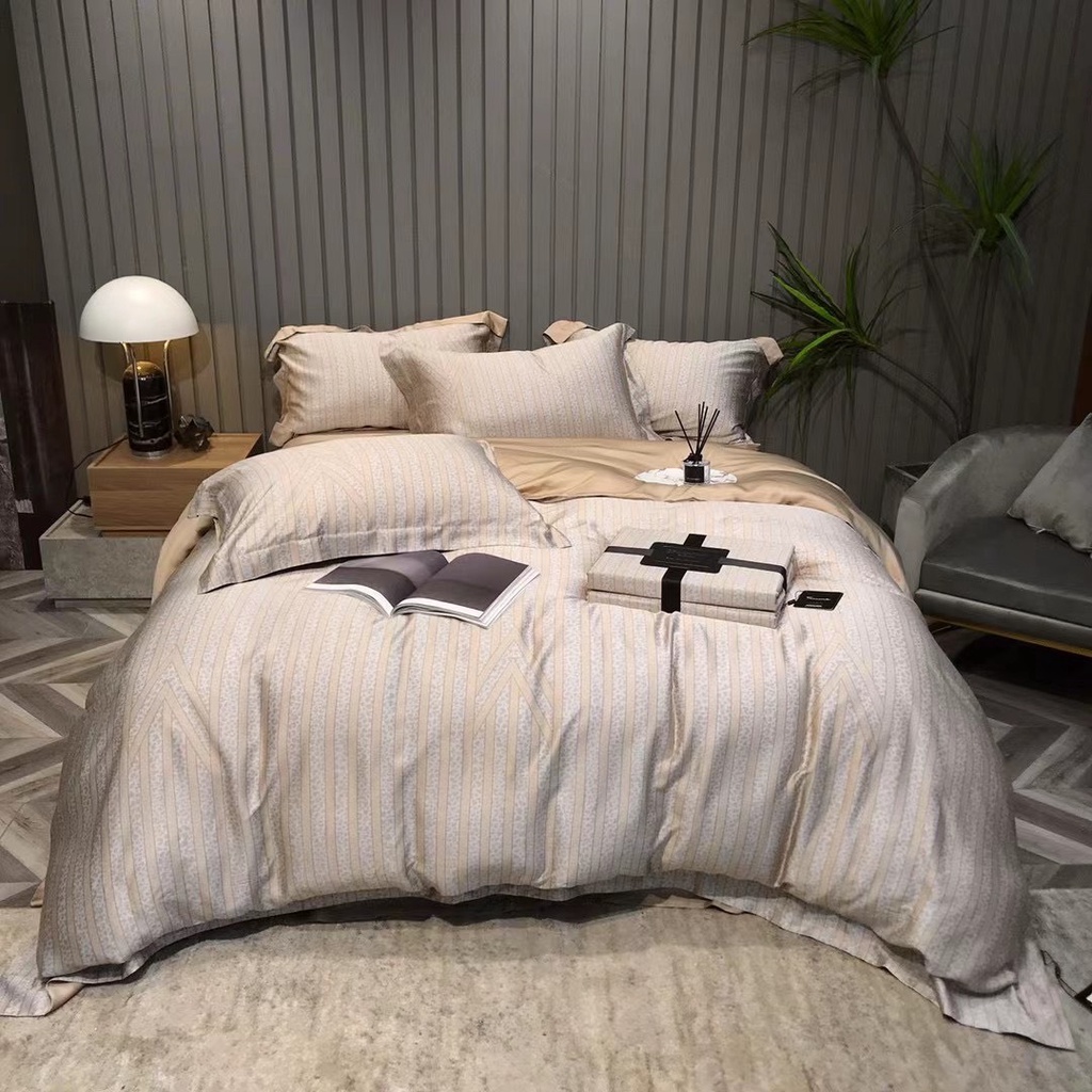 Bộ chăn ga Tencel 60s họa tiết hoa lá