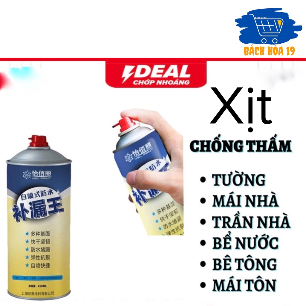 BÌNH XỊT CHỐNG THẤM,CHỐNG DỘT, CHỐNG NƯỚC, chai xịt chống dột mái nhà, tường, ống nước... đa năng