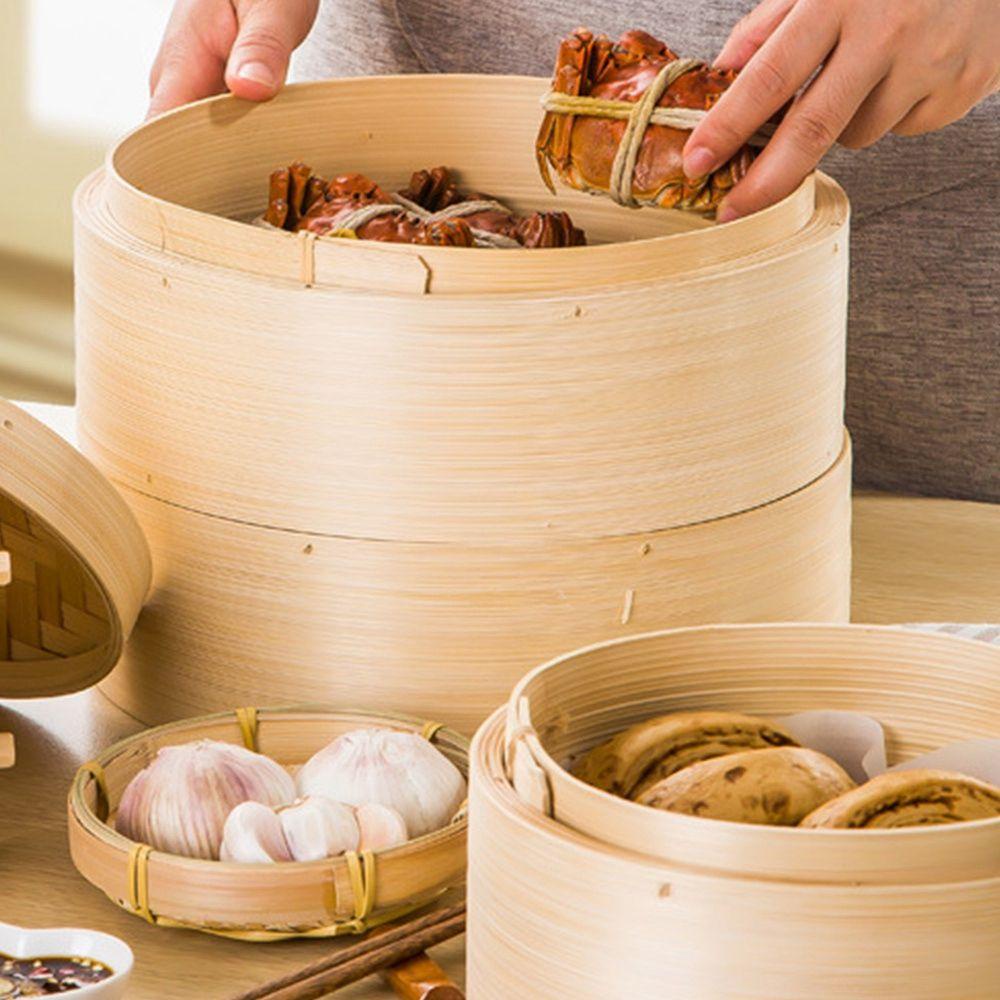 Bộ Nồi Hấp Bánh Bao Trung Quốc Mini Bằng Tre Có Nắp Đậy Tiện Lợi