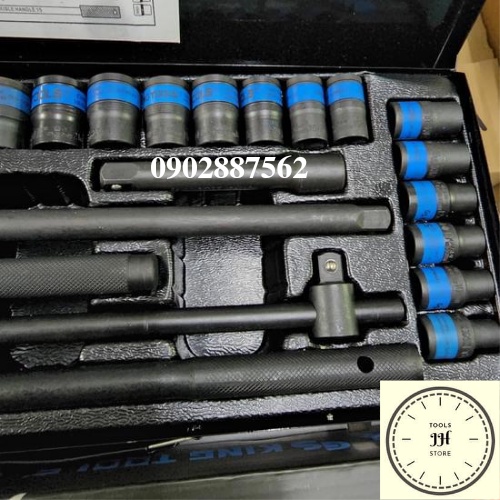 bộ tuýp khẩu 24 chi tiết kingtools thép đen cao cấp tiêu chuẩn đức (N5)