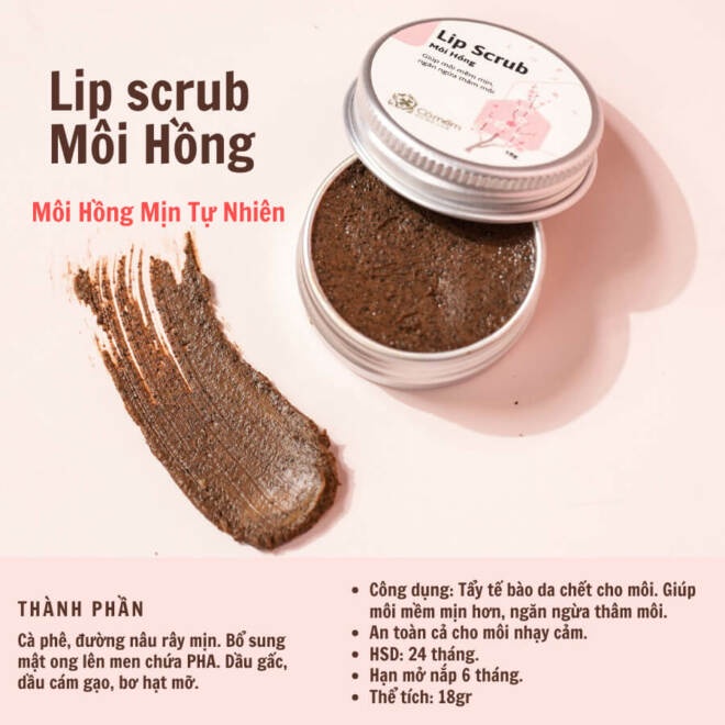 Combo Môi Hồng Gồm Son Dưỡng Hồng Môi Và Tẩy Da Chết Giảm Thâm Cỏ Mềm 100g