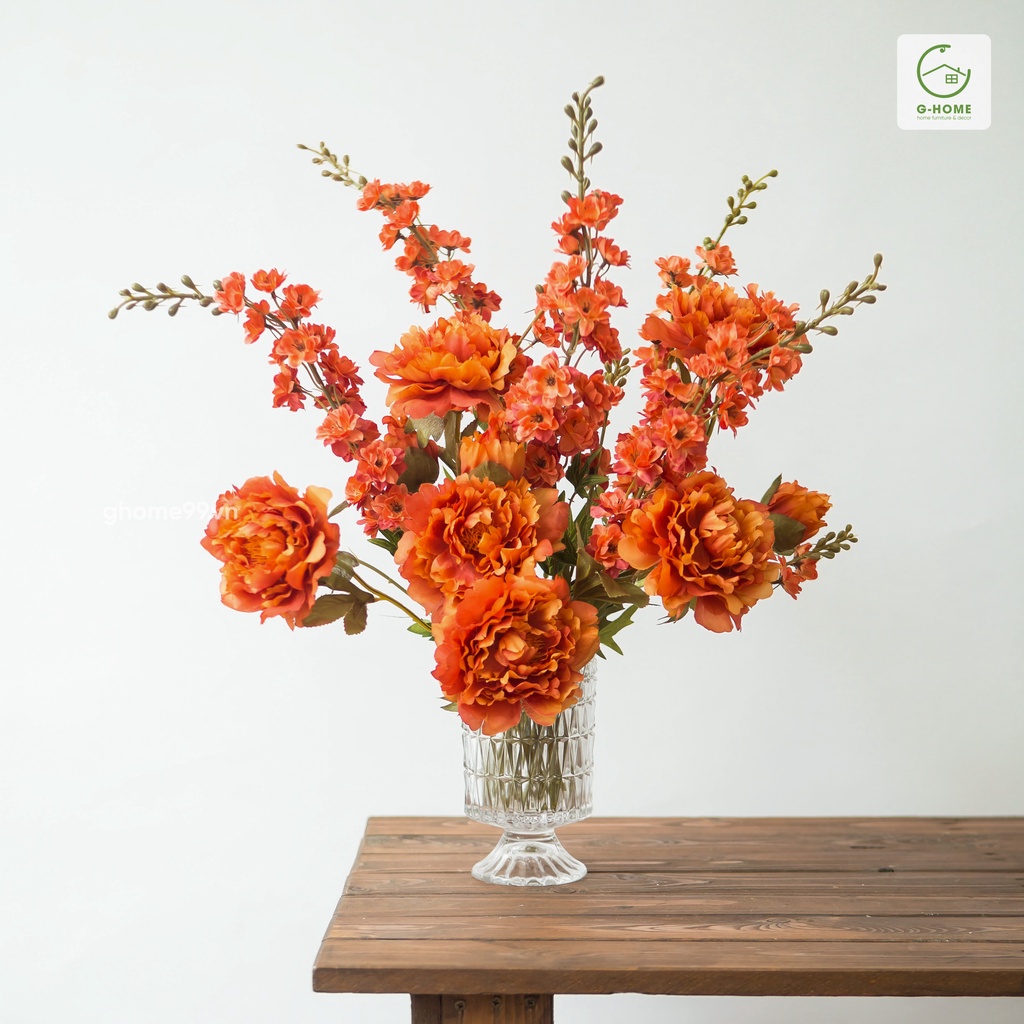 Cành hoa cao cấp trang trí, decor nhà cửa GHOME đa dạng nhiều kiểu dáng, màu sắc bắt mắt tinh tế PKH MIX