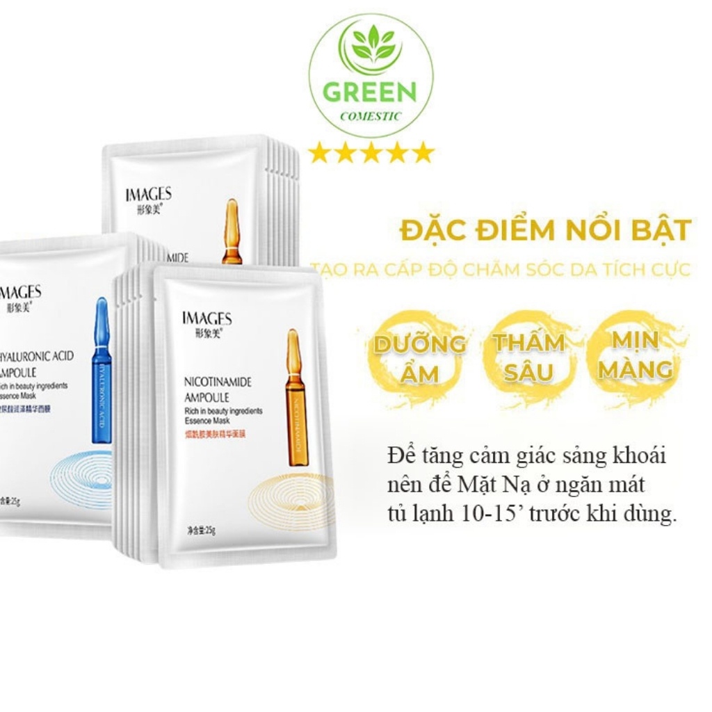 Mặt Nạ Dưỡng Trắng Da Vitamin Images – Mặt Nạ Cấp Ẩm Se Khít Lỗ Chân Lông Collagen Nội Địa Trung  - Green Comestic