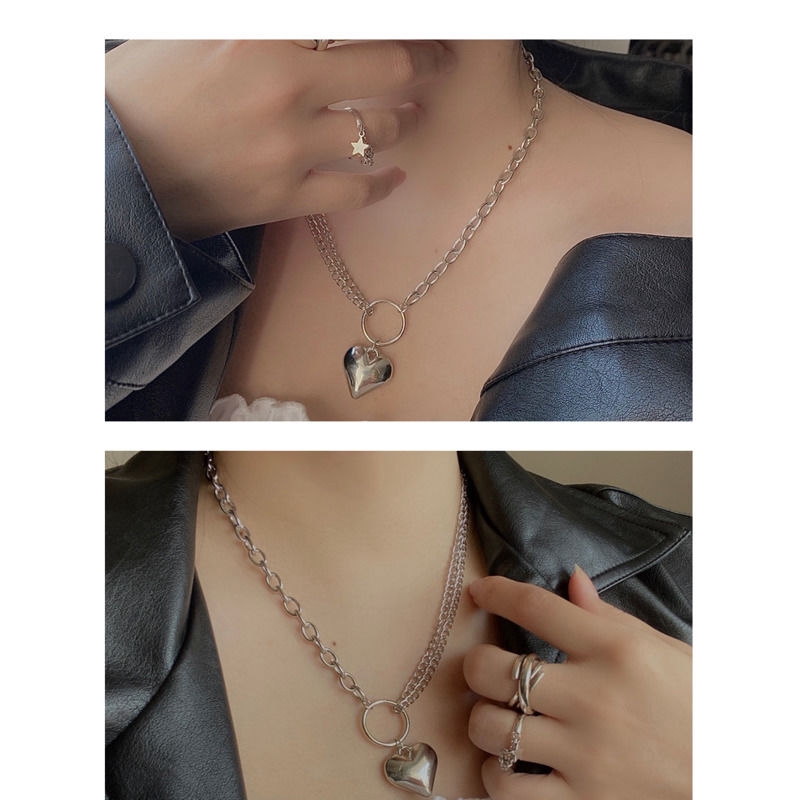 Vòng Cổ Gắn Mặt Hình Trái Tim Cá Tính Phong Cách Hip-Hop