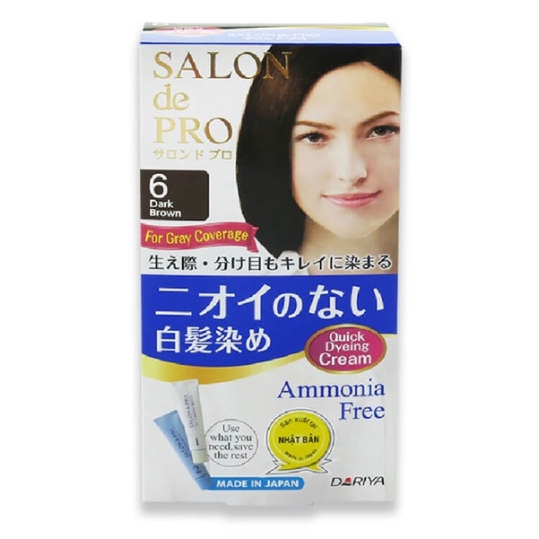 Kem Nhuộm Tóc Nữ Phủ Bạc Nhật Bản Salon De Pro 6 80g
