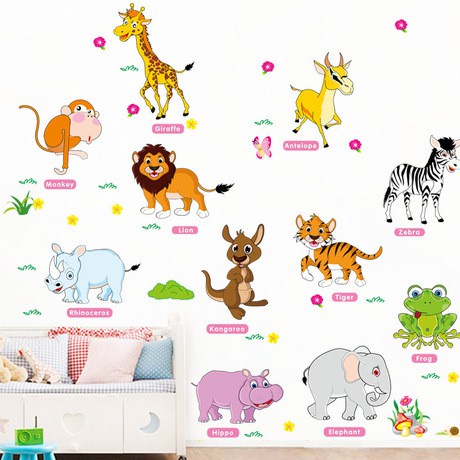 Decal dánn tường Động vật tiếng anh