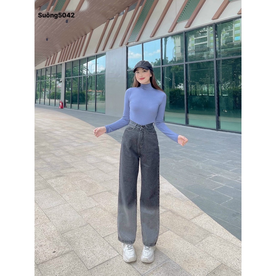 [VIDEO+FREESHIP ] QUẦN JEANS ỐNG RỘNG NỮ LƯNG CAO LAI CUỐN LOANG MÀU XÁM TRẮNG CHÂN MỀM MỊN DÀY DẶN CỰC PHÁ CÁCH NITIQC