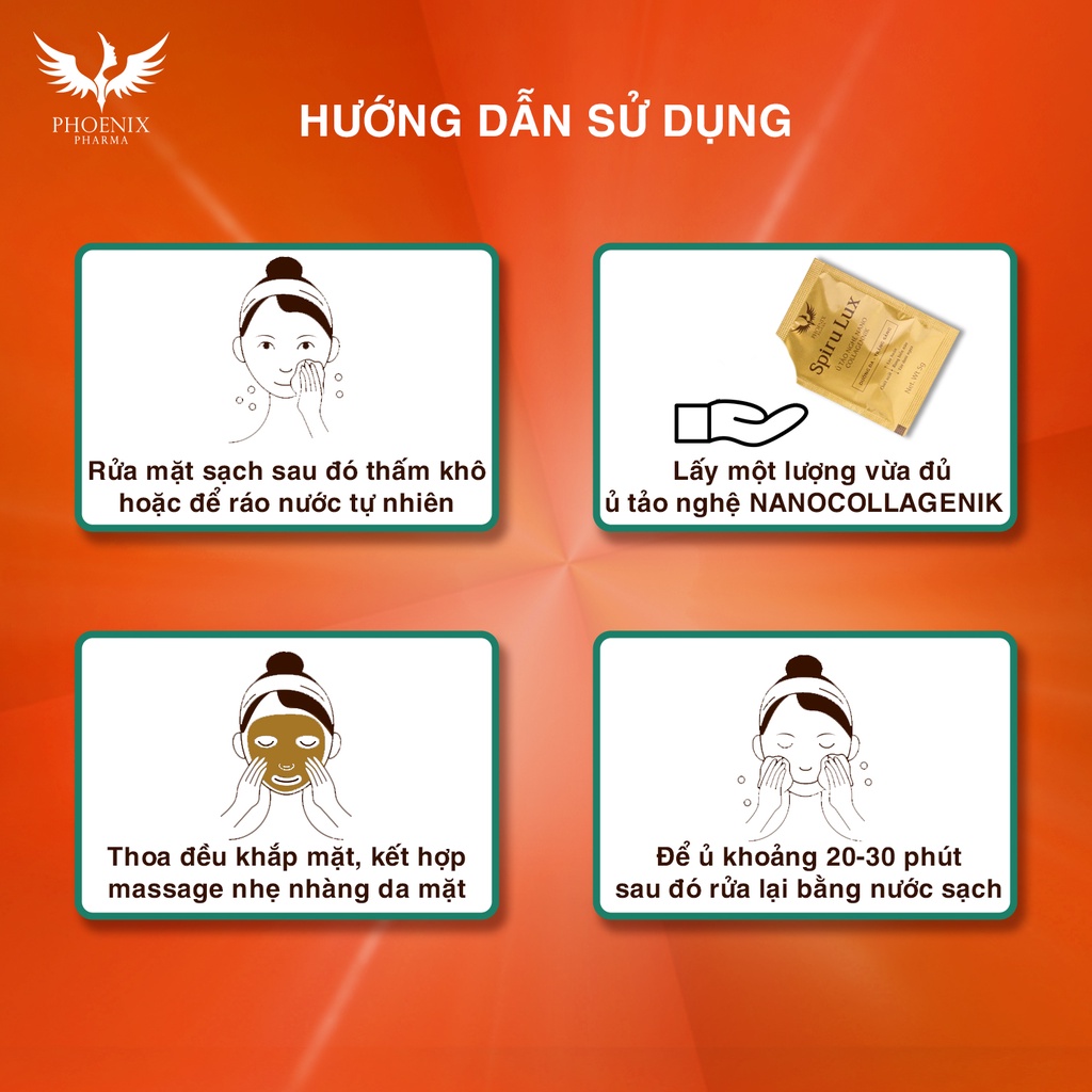 Mặt nạ trắng da cấp ẩm Phoenix Pharma cho da dầu, mụn, giúp se khít lỗ chân lông, hộp 10 gói x5g