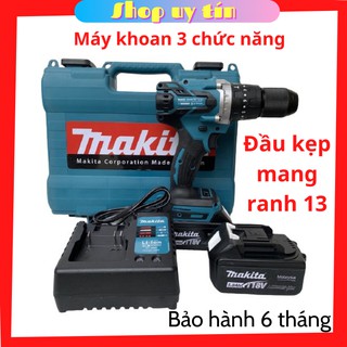 Máy khoan pin Makita đầu 13 không chổi than máy 3 chức năng