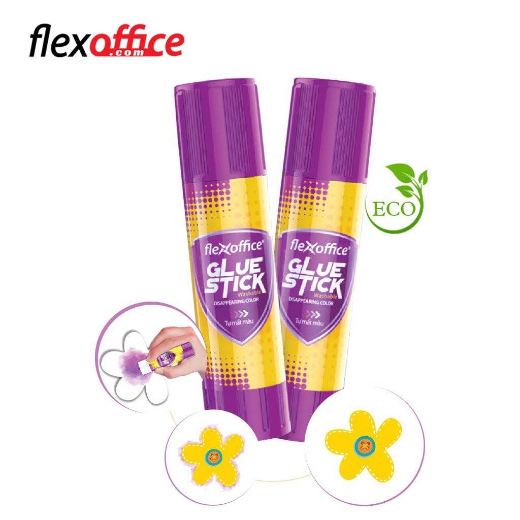 VỈ 2 KEO KHÔ TÍM ĐỔI MÀU TRONG SUỐT FO-G006 - FLEXOFFICE
