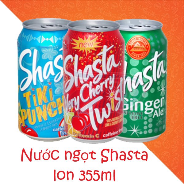 (8 vị) Nước ngọt Shasta lon 355ml